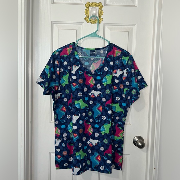 Zoe and Chloe nurse scrubs elephants size XL new with tag - Picture 1 of 5